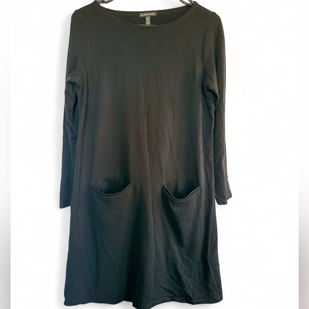 Eileen Fisher Black Long Sleeve Dress with pockets - medium